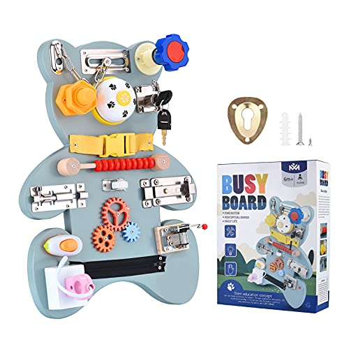 Ovshnrr Montessori Busy Board Holz, Kinder Activity Boards Motorikboard Feinmotorik Aktivitätsbrett Frühe Pädagogische Sensorischen Spielzeug Kinder Geschenk für Kinder von 1-3 Jahren von Ovshnrr