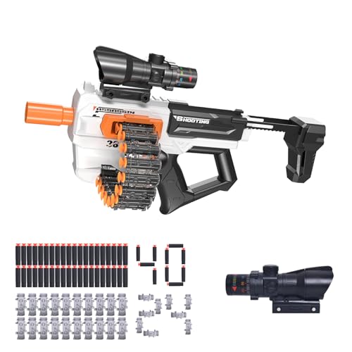 Foam Blaster Toy Gun for Kids with Chain Mode, 40 Foam Darts, Manual Toy Gun for Boys and Girls, for 6-10 Year Olds, Ideal for Outdoor Shooting Games von Ovyntremis