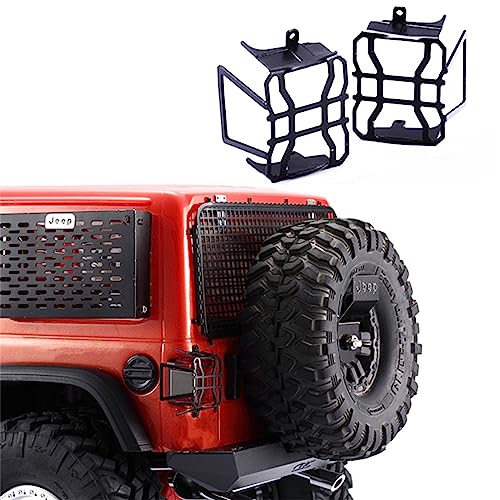 OwlKay RC-Zubehör 1/10 Rücklichter Metallabdeckung for AXIAL SCX10 III Jeep Wrangler JK JL Rückleuchtenschirm Metalllampenschirm von OwlKay