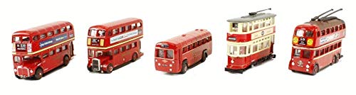 OXFORD N:GAUGE - NSET02 FIVE PIECE BUS SET INC TRAM / TROLLEYBUS ETC von Oxford Diecast