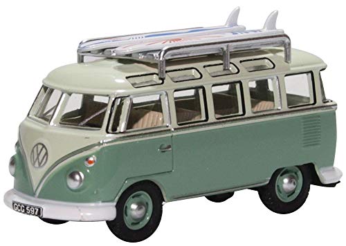 Oxford Diecast 76VWS005 Volkswagen T1 Samba Bus/Surfboards Turquoise/Blue White von Oxford Diecast