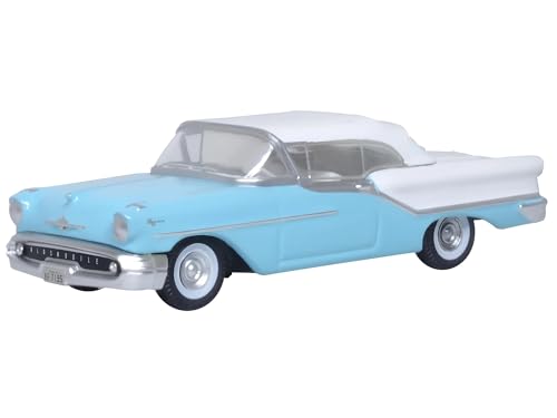 Oxford Diecast 1957 88 Cabrio (Top-Up) Banff Blue und Alcan White mit Weiß Maßstab 1/87 (HO) Druckguss Modellauto 87OC57002 von Oxford Diecast