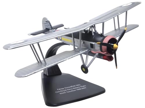 herpa Militär Modellflugzeug, Fairey Swordfish FAA/RN Historic Flight, RNAS Yeovilton, Maßstab 1:72 - Modellbau Flugzeug, Flugzeugmodell für Sammler, Miniatur Deko, Army Flieger aus Metall von Oxford Diecast