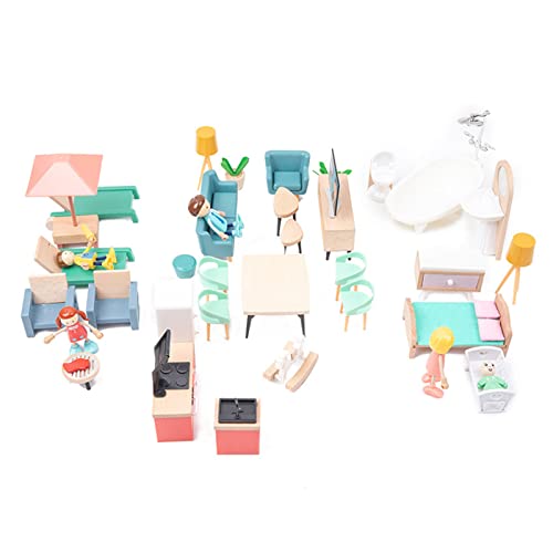 Miniatur-Möbel-Set, 1:12, Spielzeug-Küchenzubehör, Maßstab 1, 12, Miniatur und Zubehör, 40-teiliges Set Miniatur-Möbel-Set, 1:12, Spielzeug-Küchenzubehör, Maßstab 1, 12, Miniatur und Zubehör, 40-teiliges Set von Oxxggkao