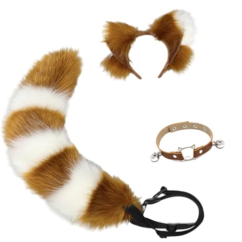 Oxxggkao Fuchs Schwanz Glocken Halsband Katzen Ohren Haarband Plüsch Tier Verstellbarer Gürtel Halloween Kostüm Zubehör für Karneval Verstellbare Plüsch Ohren Haarband Choker Halskette für Halloween Oxxggkao Fuchs Schwanz Glocken Halsband Katzen Ohren Haarband Plüsch Tier Verstellbarer Gürtel Halloween Kostüm Zubehör für Karneval Verstellbare Plüsch Ohren Haarband Choker Halskette für Halloween von Oxxggkao