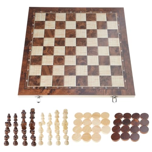 Oxxggkao Holz Reiseprüfer Brettspiel Set Tragbares Faltungsschach Schach Bildungsspielzeug Für Familienholzschachbrett Oxxggkao Holz Reiseprüfer Brettspiel Set Tragbares Faltungsschach Schach Bildungsspielzeug Für Familienholzschachbrett von Oxxggkao