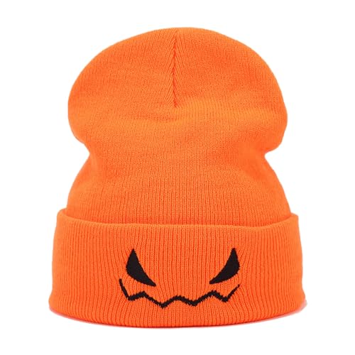 Oxxggkao Lustiger Unisex Totenkopf Mütze Kostüm Hüte Halloween Geschenk Warme Häkelmütze Unisex Halloween Requisiten von Oxxggkao