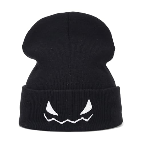 Oxxggkao Lustiger Unisex Totenkopf Mütze Kostüm Hüte Halloween Geschenk Warme Häkelmütze Unisex Halloween Requisiten von Oxxggkao