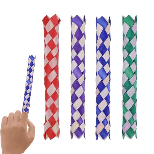 4 Stück Fingerfalle,Klassische Chinesische Fingerfalle,Fingerfalle für Vögel und Kinder,Langlebigkeit Finger Falle Spielzeug für Geburtstag Party Trick Mitgebsel (Vielseitiger Farben) von Oykrueats