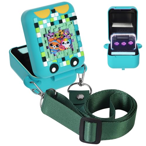 Oziral Silikonhülle für Bitzee Interactive Toy Digital Pet Case Schutzhülle für Bitzee Digital Haustier Silikonhülle für Bitzee Interactive Electronic Pet Case mit verstellbarem Lanyard (Grün) von Oziral