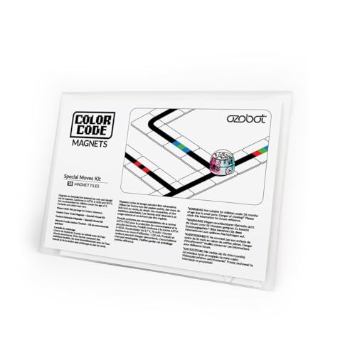 Ozobot Farbcode-Magnete: Interaktives Codierungs-Lernwerkzeug für Kinder ab 3 Jahren, verbessert Logik und Problemlösungsfähigkeiten, 18 Fliesen, Evo- und Farbcodes-Magnete, Basis-Set erforderlich, von Ozobot