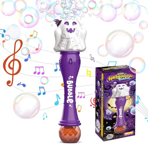 PANACARE Halloween Bubble Stick, Geist Bubble Stick, Automatische Blasenmaschine 10000+ Blasen/Mit Musik/Blasenlösung/Lichter, Bubble Toy für Kinder Dekoration Geschenk von P PANACARE