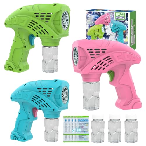 Panacare 3PCS Seifenblasenpistolen, Seifenblasenmaschine Gun Kinder 5000+ Blasen/Min mit 10* konzentrierte Seifenblasenlösung, Seifenblasenspielzeug Geschenk für Kinder/Geburtstag/Party, Bubble Gun Panacare 3PCS Seifenblasenpistolen, Seifenblasenmaschine Gun Kinder 5000+ Blasen/Min mit 10* konzentrierte Seifenblasenlösung, Seifenblasenspielzeug Geschenk für Kinder/Geburtstag/Party, Bubble Gun von P PANACARE