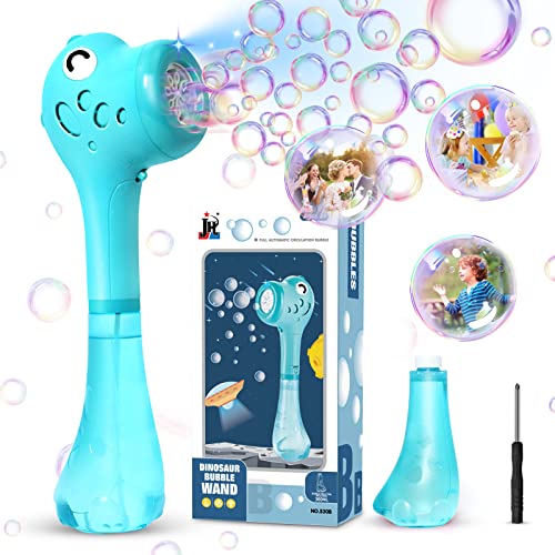 Panacare Elektrische Seifenblasenmaschine, Dinosaurier Bubble Stick Seifenblasenspielzeug 4000+ Seifenblasen/Min mit 360ML Super Seifenblasenlösung für Outdoor/Party/Hochzeit, Kinder Bubble Machine von P PANACARE