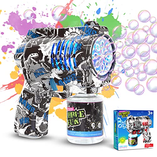 Panacare Graffiti Seifenblasenpistole, Seifenblasenmaschine Gun 4000+ Blasen/Minute mit 130ML Seifenblasenlösung, Blasenmaschine Blasenspielzeug Geschenk für Kinder/Geburtstag/Party, Bubble Gun von P PANACARE