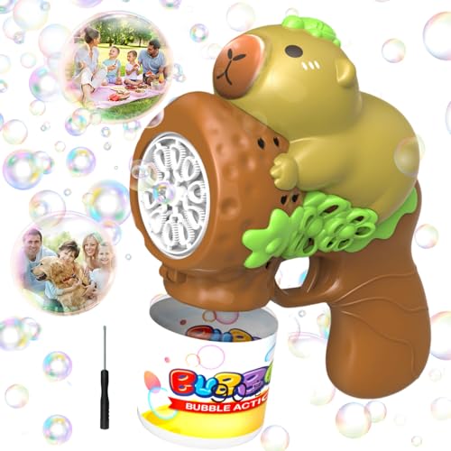 Panacare Kapibala Seifenblasenpistole, Seifenblasenmaschine Gun Kinder 10000+ Blasen/Min mit Seifenblasenlösung, Seifenblasenspielzeug Geschenk für Kinder/Geburtstag/Party, Bubble Gun for Kids Panacare Kapibala Seifenblasenpistole, Seifenblasenmaschine Gun Kinder 10000+ Blasen/Min mit Seifenblasenlösung, Seifenblasenspielzeug Geschenk für Kinder/Geburtstag/Party, Bubble Gun for Kids von P PANACARE