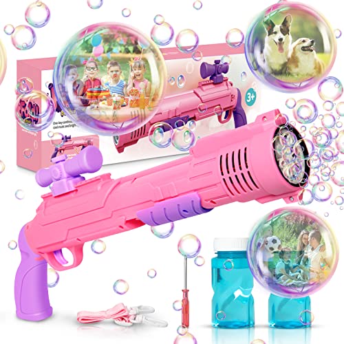 Panacare Rifle Seifenblasenpistole, Seifenblasenmaschine Gun für Kinder 5000+ Blasen/Minute mit Seifenblasenlösung*2, Seifenblasenspielzeug Geschenk für Kinder/Geburtstag/Party, Bubble Maker Kids von P PANACARE