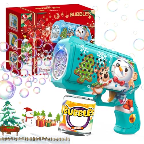 Panacare Seifenblasenpistole, Seifenblasenspielzeug Kinder mit 10000+ Blasen/Seifenblasenlösung/Schneemann-Haut, Bubble Gun Outdoor Geschenk für Weihnachten/Geburtstag/Party/Hochzeit, Kid Toys Gift von P PANACARE