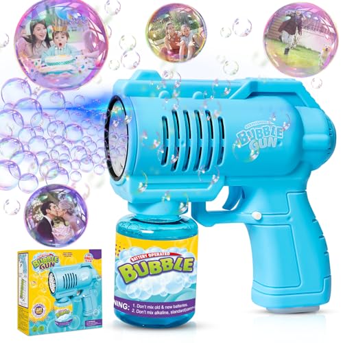 Panacare Seifenblasenpistolen, Seifenblasenmaschine Gun Kinder 4000+ Blasen/Minute mit 130ML Seifenblasenlösung, Blasenmaschine Blasenspielzeug Geschenk für Kinder/Geburtstag/Party, Bubble Gun (Blue) von P PANACARE