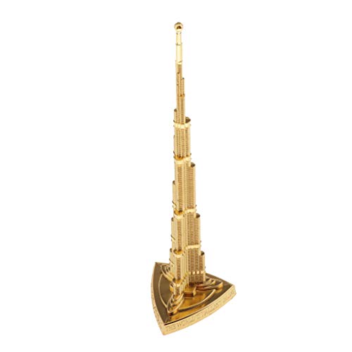 P Prettyia Goldene Burj Khalifa Statue Legierung Wahrzeichen Gebäude Modell Figur Replik, Party Home Tischdekoration, 7 Zoll von P Prettyia