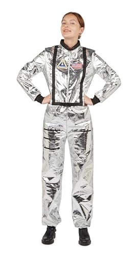 P'TIT CLOWN - 21109 - Astronauten-Kostüm für Damen - Kostüm für Erwachsene - Perfekt für Karneval, Kostümpartys und Themenveranstaltungen - Bequem und realistisch - Polyester - Grau - Größe L/XL von p'tit clown