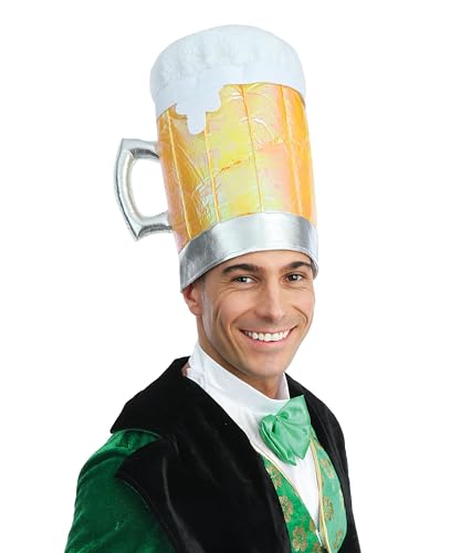 P'TIT CLOWN - 23246 - Bierhut - Perfektes Kostümzubehör für St. Patrick's Day und Oktoberfest - Erwachsene, Unisex - Polyester - Gelb, Grau von p'tit clown