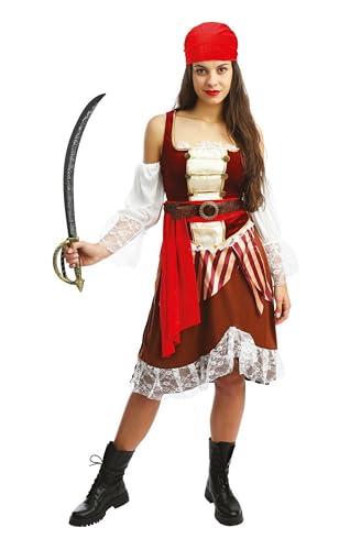 P'TIT CLOWN - 21071 - Piratenkostüm für Damen - Kostüm für Erwachsene - Luxus - Perfekt für Karneval, Kostümpartys und Themenveranstaltungen - Polyester - Mehrfarbig - Größe S/M von p'tit clown