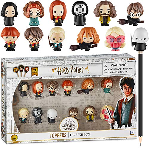 Harry Potter Bleistift Aufsätze, Geschenke, Spielzeug, Fanartikel – Set mit 5(12) Harry Potter Figuren zum Schreiben, Partydekoration von PMI, 6 cm (Deluxe - B) von P.M.I.