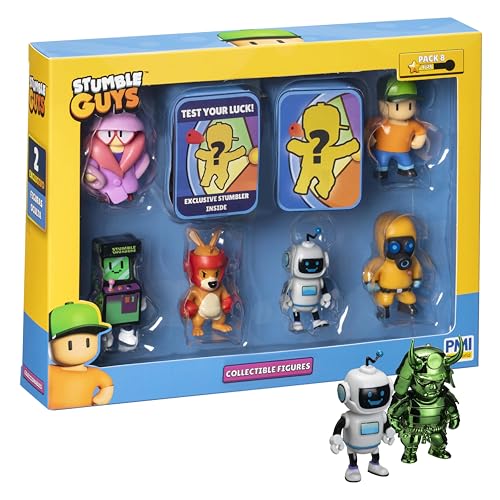 Stumble Guys Serie 2 | Sammelfiguren 8er-Pack Deluxe Box | Enthält 6 ikonische Charaktere + 2 seltene versteckte Figuren | Must-Have Sammlerstücke für Fans (Sortiment A) von P.M.I.