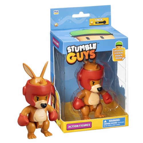 Stumble Guys Serie 2 | bewegliche Actionfigur – 11,4 cm großes Sammelspielzeug | 1 Packung Sichtfenster mit versteckten Aufklebern | 4 einzigartige Charaktere zum Sammeln (Boxing Roo) von P.M.I.