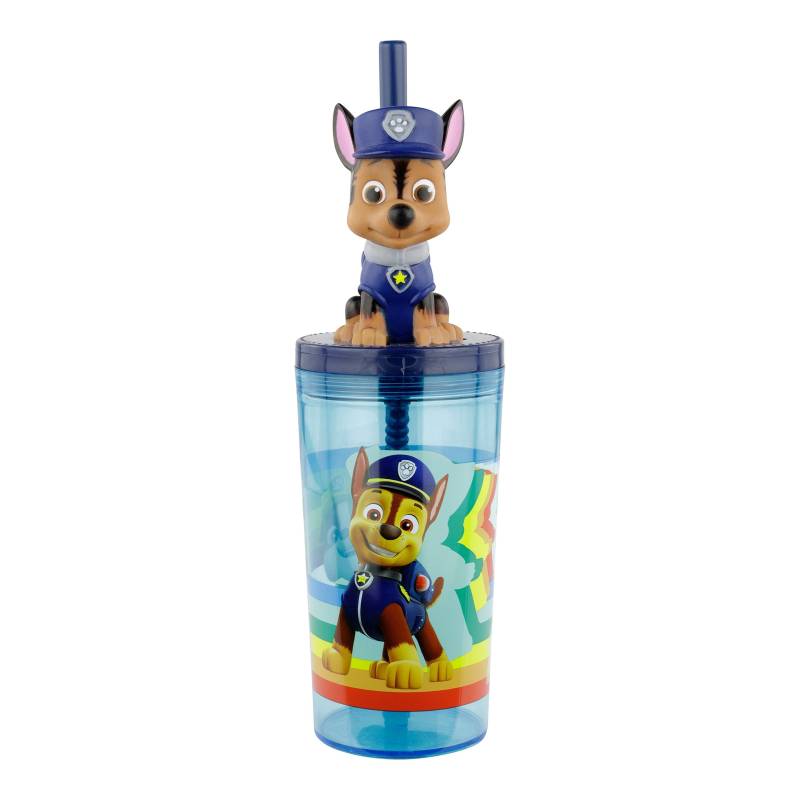 P:Os Paw Patrol Trinkbecher mit Strohhalm und 3D-Figur, 360 ml von P:OS