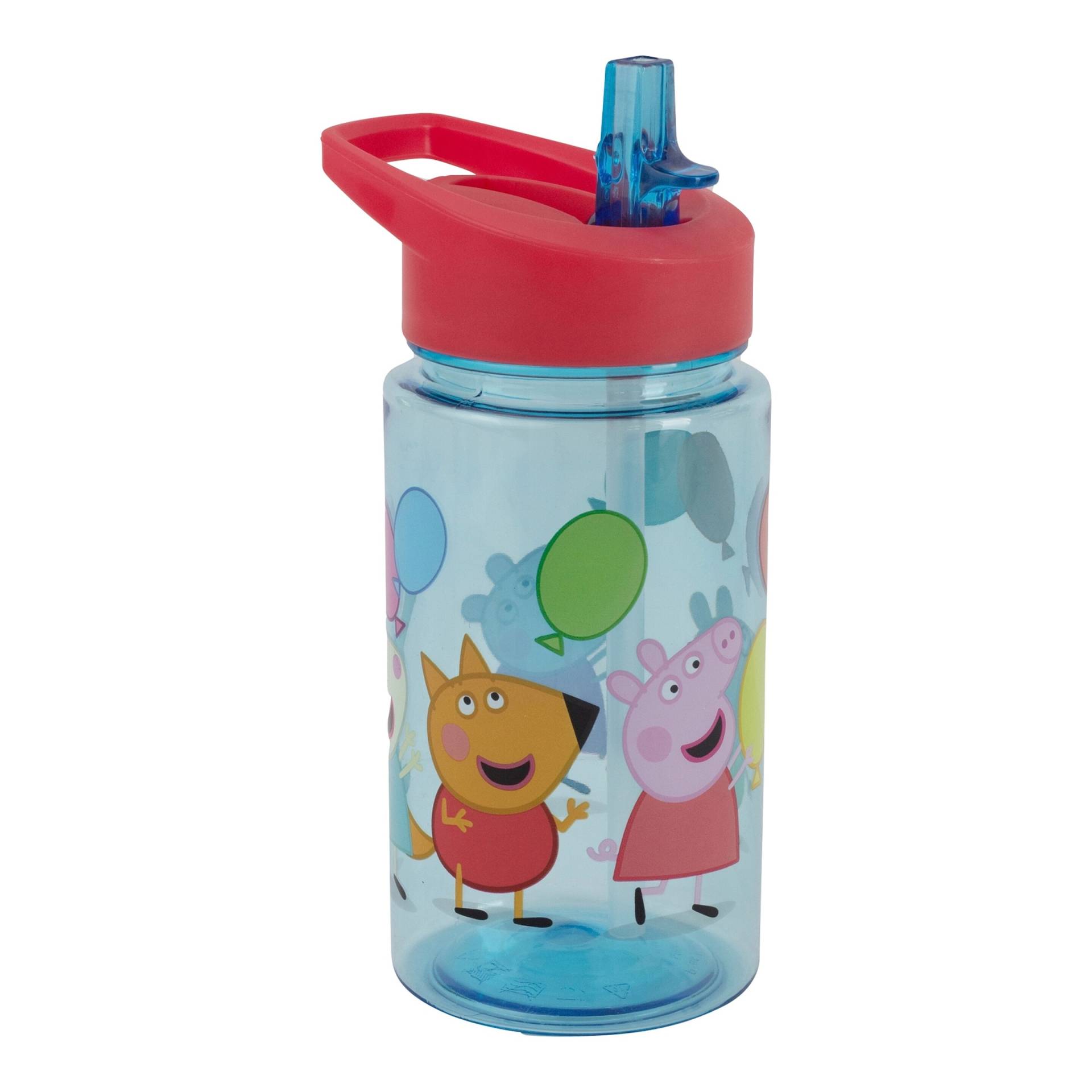 P:Os Trinkflasche mit integriertem Strohhalm Peppa Pig, 450ml von P:OS