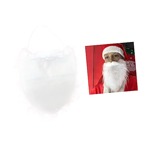 1Stk weihnachtsmann lockige perücke Kinder Sankt Bart lustiger falscher Bart Bartnetz Männer Kostümbart für Kinder Bärte Weihnachtsmann Perücke Weihnachtsmann-Cosplay-Perücke Weiß PACKOVE von PACKOVE