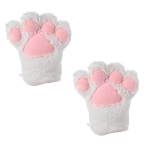 PACKOVE 1 Paar Cat's Claw-handschuhe Pfoten Cat Claw-handschuhe Für Die Bühne Pediküre-schwammwäscher Kätzchen Warme Handschuhe Damen Winterhandschuhe Performance-handschuhe Plüsch Weiß von PACKOVE