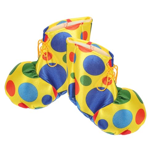 PACKOVE 1 Paar Erwachsene bunte gepunktete Clown-Schuhe Requisiten clown schuhe clownschuhe garbor shoes Outfit Clown-Maske Bogen Halloween-Party-Clown-Schuhe Clown-Anziehschuhe Stoff von PACKOVE