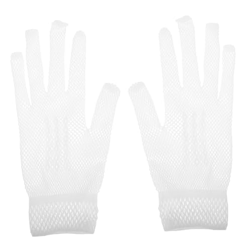 PACKOVE 1 Paar Netzhandschuhe Lange Ellbogenhandschuhe Handschuhe-accessoires Für Mädchen Kostüm Handschuhe Feinmaschige Ellenbogenhandschuhe Mesh-handschuhe Für Damen Weiß Nylon von PACKOVE