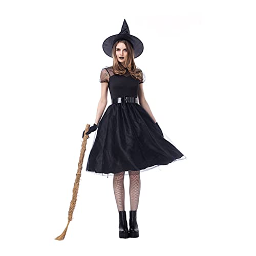 PACKOVE 1 Satz 4St Halloween-Hexenkostüm dekoratives Hexenkleid Halloween- witch costume women halloween costumes Halloween-Hexenkleid Hexenkostüm aus Gittergewebe Black von PACKOVE