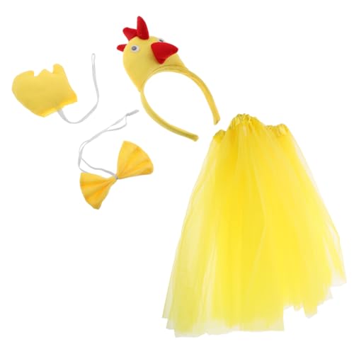 PACKOVE 1 Satz Hahn-anziehset Kostüme Für Tüll Kostüme Hühnerkostüme Halloweenkostüm Vogeldekoration Spatz Dekoration Küken-kostüm-performance-requisite Kostüm Für Huhn Yellow Tuch von PACKOVE