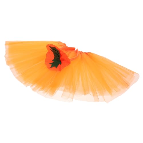 PACKOVE 1 Satz Halloween-kürbis-set Halloween-tutu-rock Für Halloween-kürbis-kostüm Party-cosplay-requisiten Mädchen-halloween-tutu Partyzubehör Kürbiskleid Vlies Orange von PACKOVE