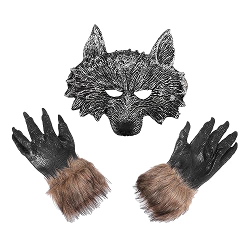 PACKOVE 1 Satz Handschuhe der Werwolfmaske Halloween-Werwolf Ballhandschuhe Wolf Kostüm Werwolf-Kostüm Wolfskopf halloween theme halloween handschuhe Maskerade-Maske Werwolf-Maske Vinyl von PACKOVE