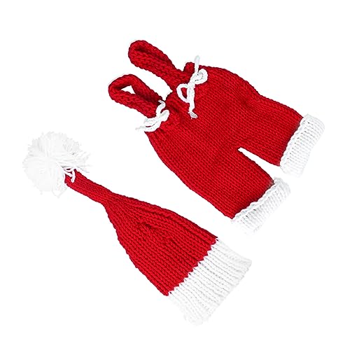 PACKOVE 1 Satz Kinderanzüge Kleidung Für Kinder Geschenke Für Mädchen Hosen Für Mädchen Kleid Für Mädchen Neugeborenes Strickoutfit Baby Pullover Garn Rot Arbeitskleidung von PACKOVE