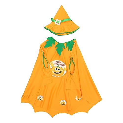 PACKOVE 1 Satz Kürbis Cape für Kinderkleidung Party-Cosplay-Umhang Dekorationen halloween costume halloween kleidung Halloween-Kürbishut Halloween-Umhang für Gestrick Orange von PACKOVE