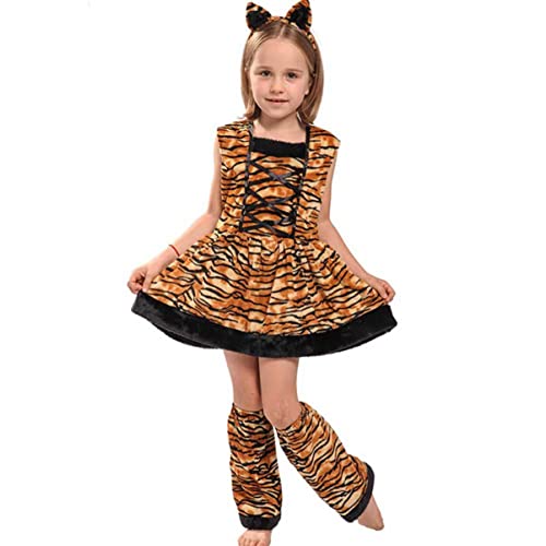 PACKOVE 1 Satz Mädchenkostüm Tigermaske Tigerkostüm Für Lustige Kostüme Tigerkostüm Kinderkostüme Bärenkostüm Kostüm Für Rollenspiele Tiger-cosplay-kostüm Brown von PACKOVE