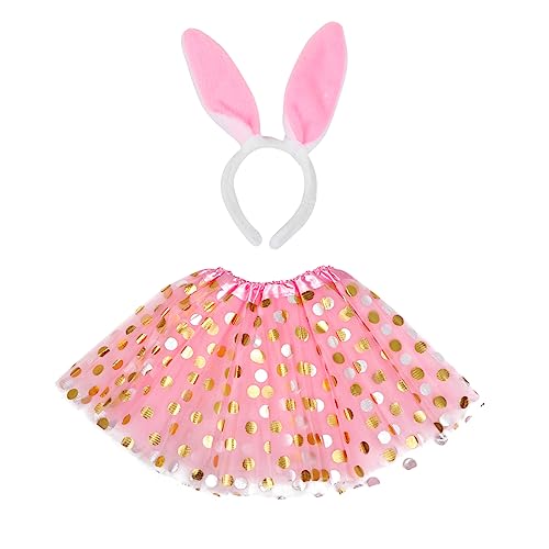 PACKOVE 1 Satz Osteranzug stirnband kinderkleider Kinderparty bunny costume Halloween-Kostüme für Ballett-Blasenröcke Ostern-Cosplay-Uniform Mädchen- -Outfit Acetat Rosa von PACKOVE