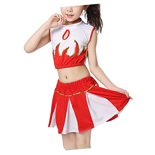 PACKOVE 1 Satz Performance-Kleidung tanzende Kleidung Cheerleader-Kostümuniform tanzendes Kostüm Kostüme für verkleidung kinder faschingskostüme kinder Tanzkostüm Cheerleader-Uniform rot von PACKOVE