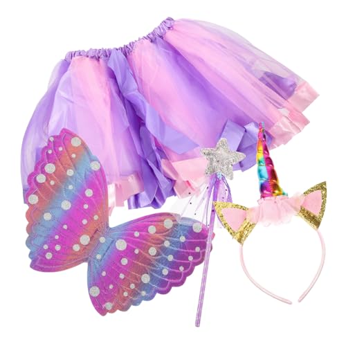 PACKOVE 1 Satz Performance-Kostüm Feenflügel für Mädchen Feenflügel verkleiden sich Kleid für Mädchen Kinderkleidung feeflügeln verkleidung kinder Cosplay-Kostüm Tutu-Rock für Mädchen Tuch von PACKOVE