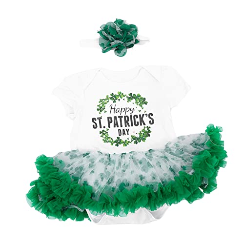 PACKOVE 1 Satz -Stramplerkleid Babykleidung kinderkleider Gauze-Rock babykostwärmer outfits fällig Mädchen Pumphose st. Patricks Rock grünes tutu für st. Patricks Tag Gittergewebe von PACKOVE