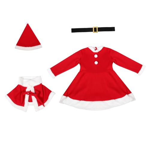 PACKOVE 1 Satz Weihnachtskostüm-Outfit Frau Santa Anzug Weihnachtsmann-Kostüm für Mädchen Weihnachtsmannkostüm für Kinder Weihnachtsoutfits für Mädchen Polyester (Polyester) rot von PACKOVE