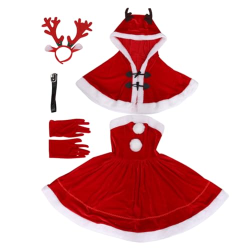 PACKOVE 1 Satz Weihnachtskostüm Weihnachtsparty-Kostüm Weihnachtsmannkleider für Erwachsene weihnachtsprinzessin the christmas princess Weihnachtsfeier Kostüm Weihnachts-Cosplay-Kostüm rot von PACKOVE