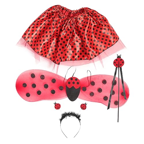 PACKOVE 1 Set Cosplay Marienkäfer Kostüm Für Mädchen Mädchen Outfits Mädchen Stirnbänder Tutu Rock Marienkäfer Kostüm Für Mädchen Marienkäfer Stirnband Mädchen Marienkäfer Kostüm von PACKOVE